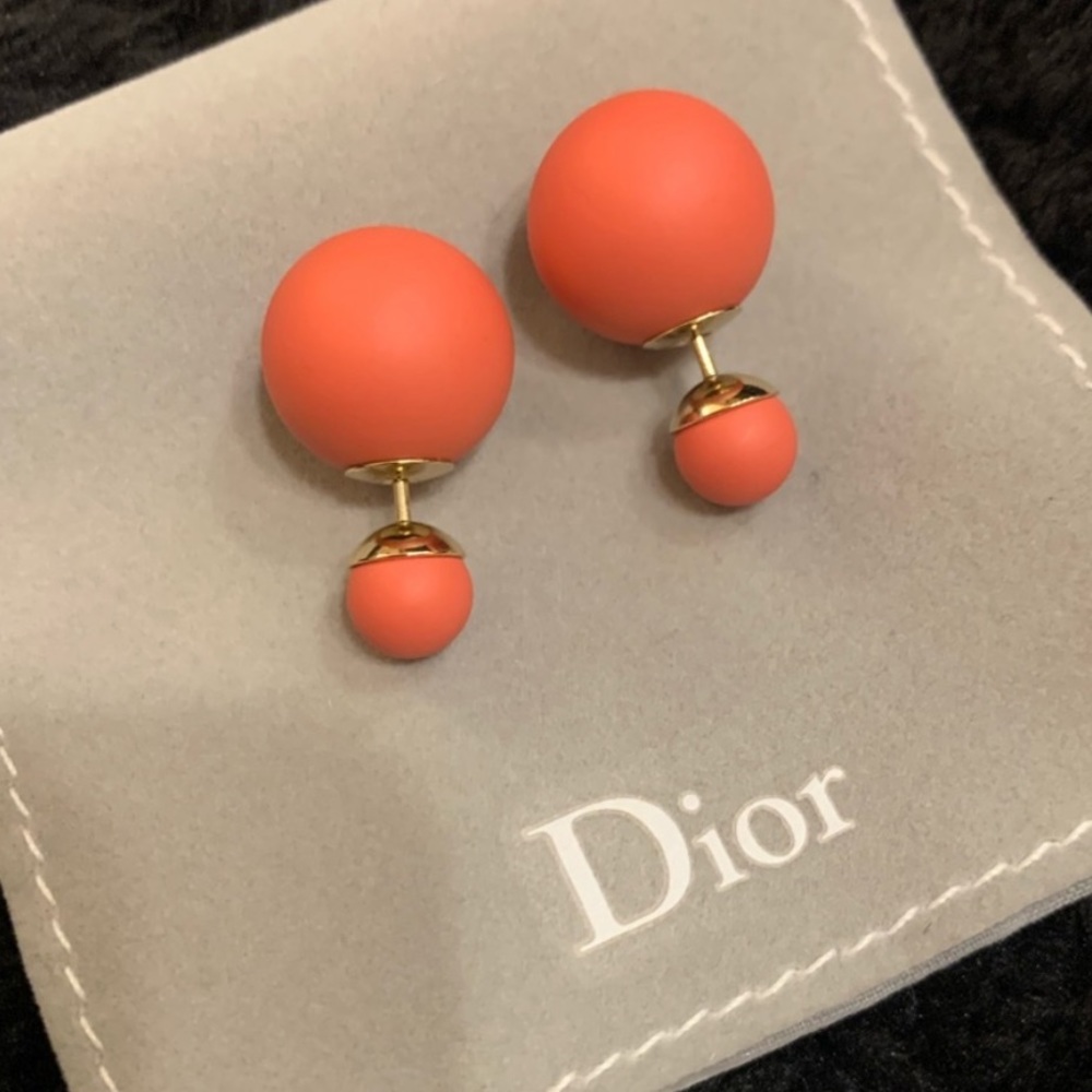 Dior Tribales Coral Orange Earrings - Picture 3 of 9